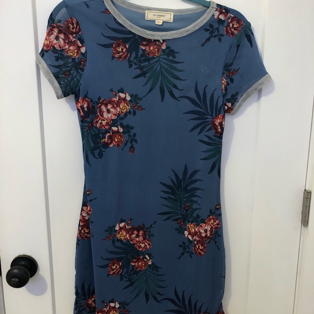 blue floral dress
